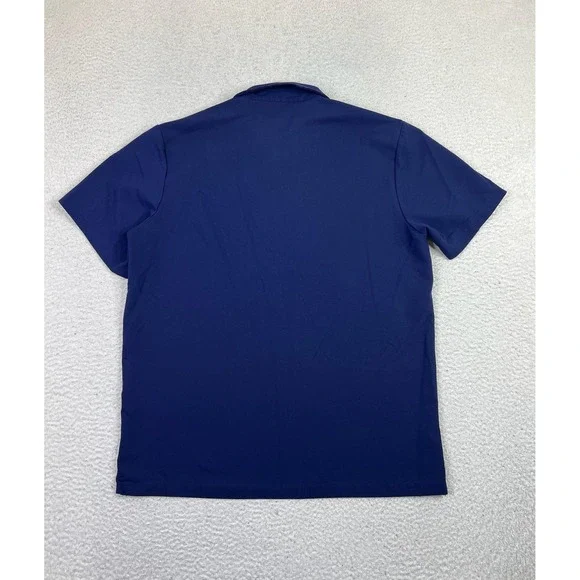 FIGS Polo Shirt Mens Large Blue Technical Collection Scrub Zip Pocket M21SW1005 - Picture 2 of 10